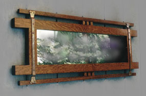 White oak wall mirror